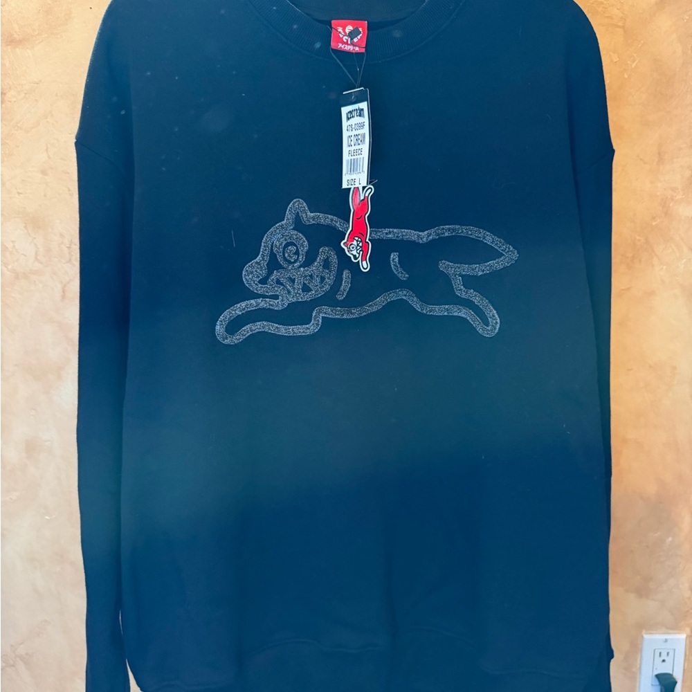 Icecream Black Crewneck Sweater with Graphic